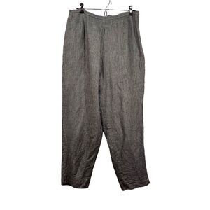 Talbot’s Irish Linen Black Checked Pants